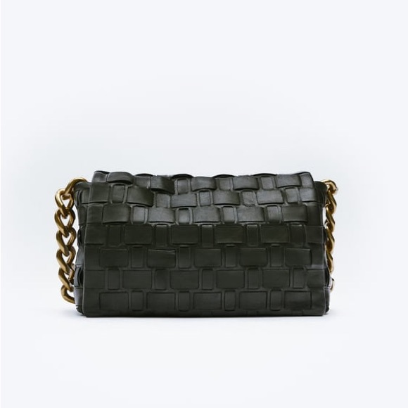 Zara Handbags - Zara new with tags genuine leather woven leather shoulder bag